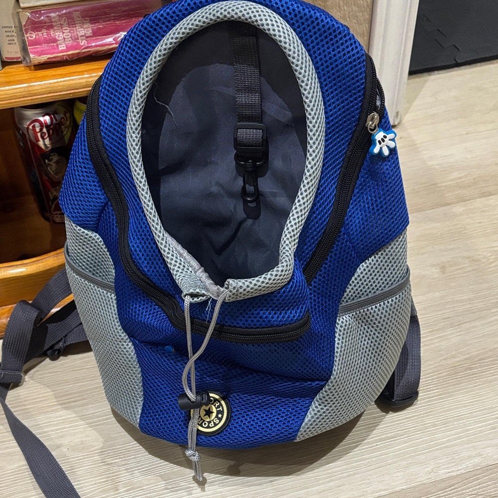 Blue and Gray Pet Carrier Backpack